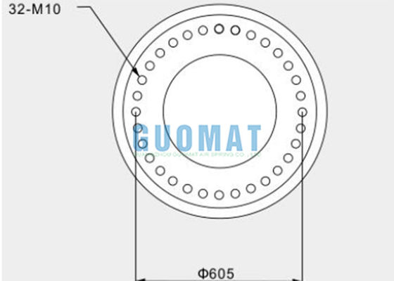 soffietti di gomma industriali dei produttori 720mm della molla pneumatica di 3H630376 GUOMAT