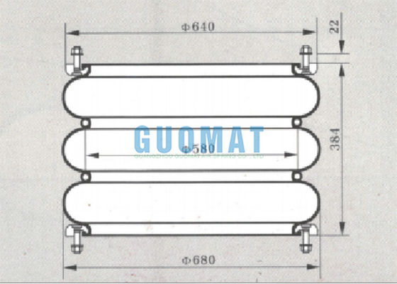 W01-358-7304 Tipo Firestone 321 Molla pneumatica industriale a spirale tripla