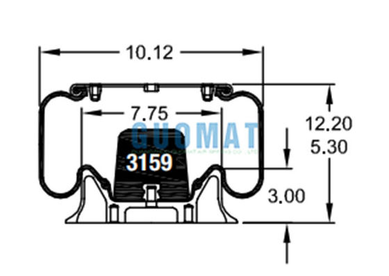 La molla pneumatica del lobo di rotolamento del Firestone W01-358-9031 muggisce la sospensione dell'aria del camion No.1T15M-0 con il pistone