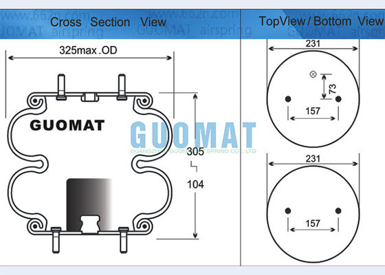 FD 330-22 337 Contitech Double Convoluted Industrial Air Spring W01-358-7401 Pallone d'aria Firestone con connessione stud