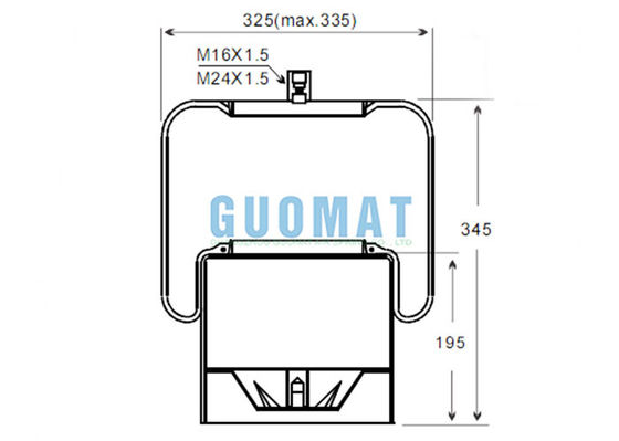 4838NP01 Contitech asse di sterzo Camione Air Springs A9463200421 Suspensione del rimorchio con pistone in acciaio