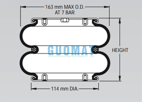 25 Stile Firestone Air Springs Bellows W01-358-0030 Airbag industriali a doppio avvolgimento