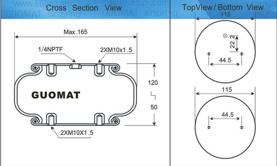 GUOMAT N.O. 1B6080 Scalatori di gomma MAX di diametro 165 mm