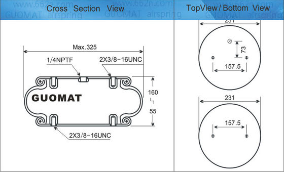 FS 330-11 CI Contitech Convoluted Shocks / Single Convolution Air Actuator Firestone Air Spring Bellows Numero 19