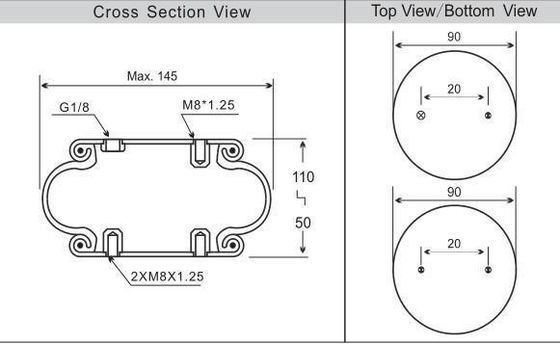 Contitech FS 40-6 1/8 M8 Phoenix SP1B04 sospensione pneumatica airbag singolo