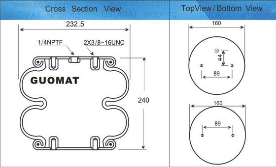 Sostituzione della sospensione ad aria industriale Contitech FD200-25 Double Convoluted Air Actuator
