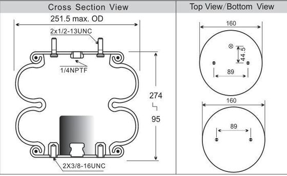 W01-358-6905 American Truck Suspension Air Spring Contitech Per Hendrickson