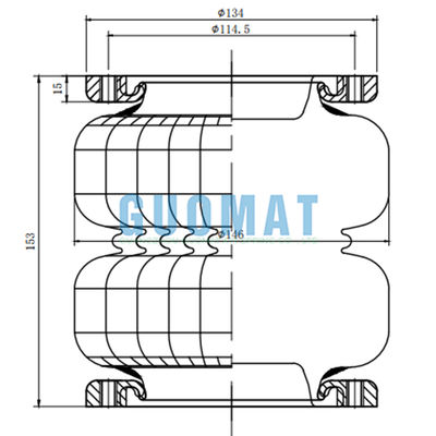 2S70-13F Flange di volo sospensione aerea doppia convoluta di scossa d'aria Max. H 175MM