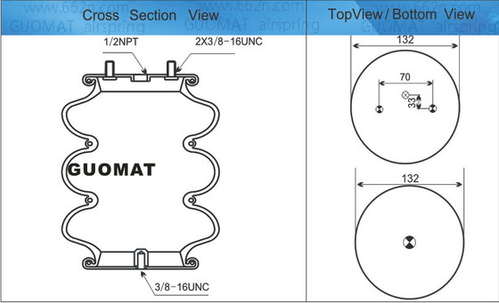 GUOMAT Ais sospensione ad urto 7X3 Triple Convoluted tipo Air Spring per veicoli militari