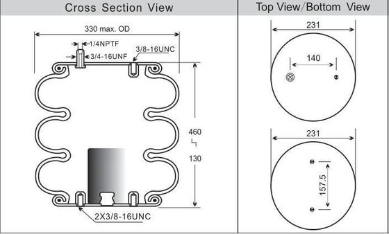 Goodyear 3B12-329 sospensione molla a aria tipo avvolto gomma naturale