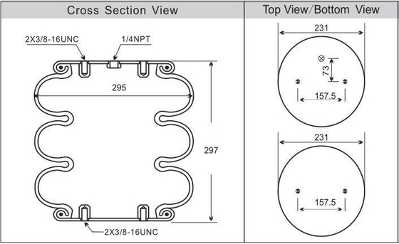 Presa d'aria contorta tripla industriale della molla pneumatica 3B12-301 1/4NPT W01-358-8010 di Goodyear