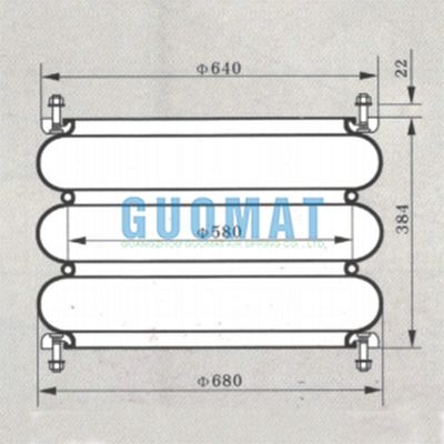 W01-358-7304 Isolatore a molla di piattaforma di alluminio Firestone con anello di flangia