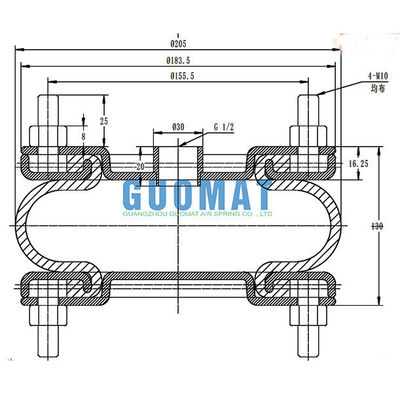 G1/2 Air Connection Dunlop SP1536 Primavera industriale ad aria per isolamento delle macchine