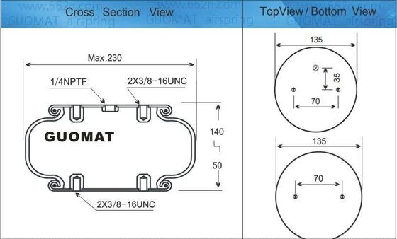 W01-358-7564 Firestone Style 116 Air Rubber Bellow Industrial Lifting Airbags