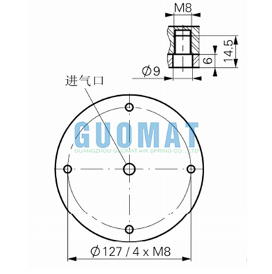 Soffietto pneumatico a doppia convoluzione Norgren PM/31062 6''X2 Molla pneumatica compatta