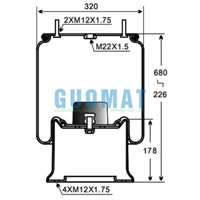 SAF Truck Air Spring W01-M58-6348 Firestone 4023NP03 Parti del sistema di sospensione Contitech