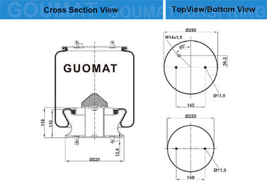 Borsa W01-S15-8192 delle molle pneumatiche del camion del Firestone per Scania 1440301 - Meritor (ROR) MLF7141