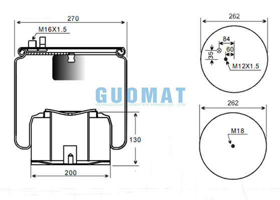 4884 N1 P06 Contitech Rubber Truck Air Spring MAN Suspensione del rimorchio Airbag 81.43600.6035