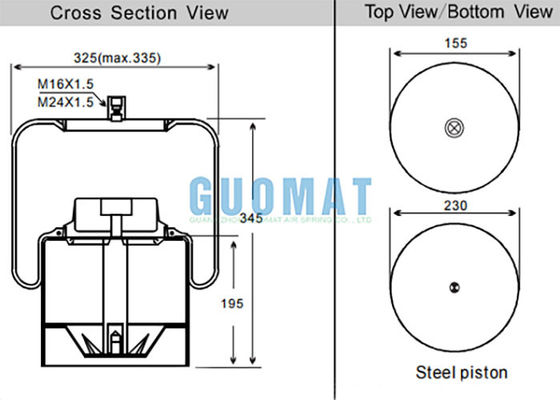 Suspensioni di gomma per autocarri Air Spring 4838NP23 Contitech Roller Lobe Shock Absorber