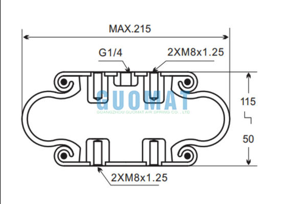 SP-1B07 / SP 1 B 07 Phoenix Single Convolution Bellows Cilindri G1/4 Air Fitting Air Spring