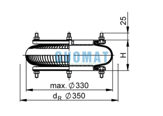 ContiTech originale FS 412-10 DS tipo avvolto Air Spring 12X1 Rubber Air Bellows