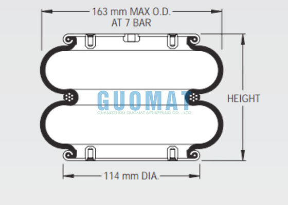 W01-358-0030 Firestone Industrial Bellows Actuator 25 Style Rubber Air Spring per sollevamento di forbici