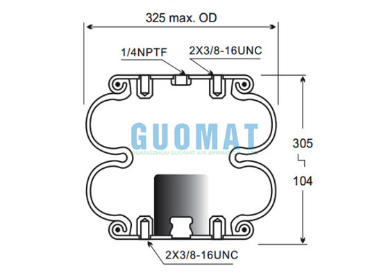 FD330-22 313 Contitech doppia molla di aria industriale 2B12-309/2B12-316 Goodyear