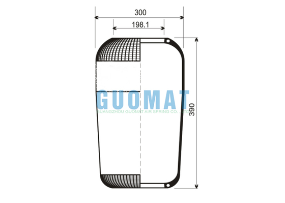 Altezza 390mm 762N Contitech Molla Pneumatica per Autobus W01-095-0190 Soffietto Pneumatico in Gomma Firestone