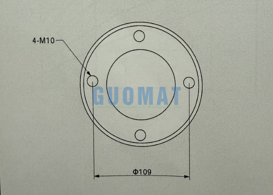 1H150076 Molla pneumatica a soffietto singolo tipo 76mm in gomma con flangia