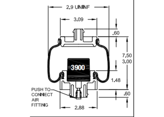 W02-358-7206 Molla pneumatica per cabina Firestone 18-29919-000 Ammortizzatore pneumatico per camion Freightliner