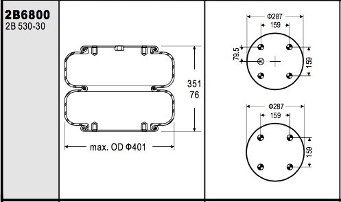 Molla pneumatica del Firestone W01-358-6800 di Contitech FD530-30 518 WATSON & CHALIN AS-0034