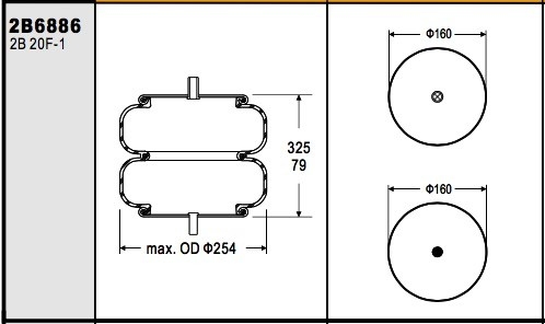 Watson & Chalin # no. 20-1 dei soffietti del Firestone W013586886 della sospensione della molla pneumatica di AS-0058-1F