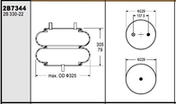 Numero materiale P10755C dell'acciaio e della gomma della sospensione dell'aria di W01-358-7344 2B12-304 Goodyear