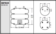 sospensione dell'airbag del camion della molla pneumatica di 3B14-364 Goodyear per la parte centrale/Haldex CS314364