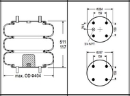 Firestone complicato triplo W013587853 della molla pneumatica dell'airbag/di Contitech FT530-35537
