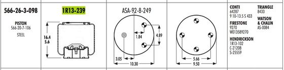 Il lobo di rotolamento della molla pneumatica della sospensione di Goodyear 1R13-239 muggisce 566263098