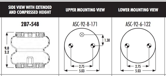molla pneumatica di 2B7-548 Goodyear 579-92-3-526 CONTI FD110-17A775