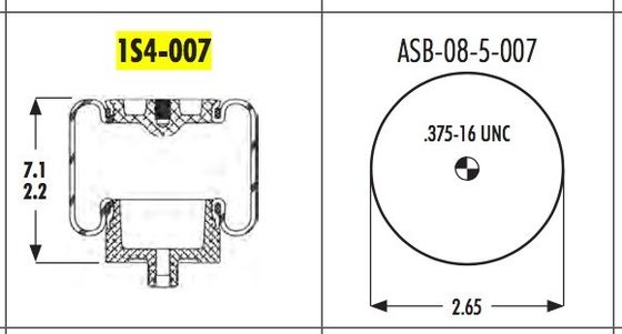 Firestone W02-358-7031 della manica della molla pneumatica di 1S4-007 Goodyear per l'impermeabile 227QS33 Seat