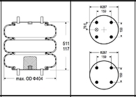 Molla pneumatica del Firestone W01-358-7839 FT 530-35 437 Goodyear complicato triplo 3B14-444