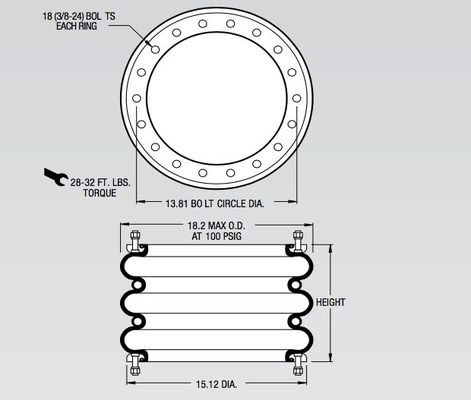 Molla pneumatica industriale complicata di triplo W01-358-7761