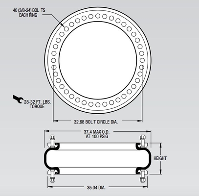 Molla pneumatica dell'avvolgimento di industria continentale del FS 5450-16 RS singola W01-358-9601