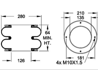 La gomma della molla pneumatica di industriale dello PS 1538 di DUNLOP W01-R58-4092 muggisce 10 x 2
