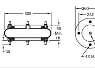 Airbag industriali dello PS 1640 di DUNLOP delle molle pneumatiche W01-R58-4060 12X1