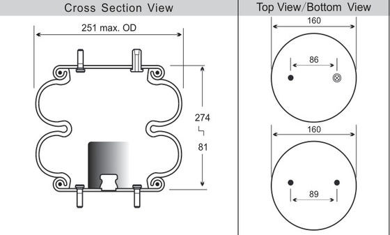 Molla pneumatica di giro dell'aria W01-358-6884 doppio Contitech complicato FD200-19724