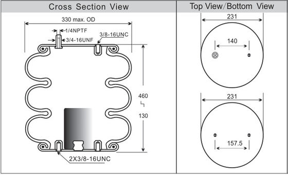 Il ponte aereo muggisce il Firestone complicato W013587994 di Contitech FT330-29 546 della molla pneumatica
