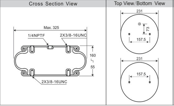 L'aria industriale della molla pneumatica del Firestone W01-358-7008 muggisce FS330-11 474 Goodyear 1B12-300/313