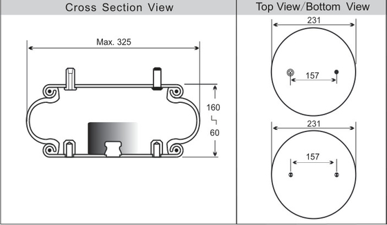 Singola molla pneumatica industriale del Firestone W01-358-6994/19 Contitech FS 330-11647