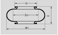 aerostati industriali complicati della sospensione della molla pneumatica di altezza di 90mm singoli