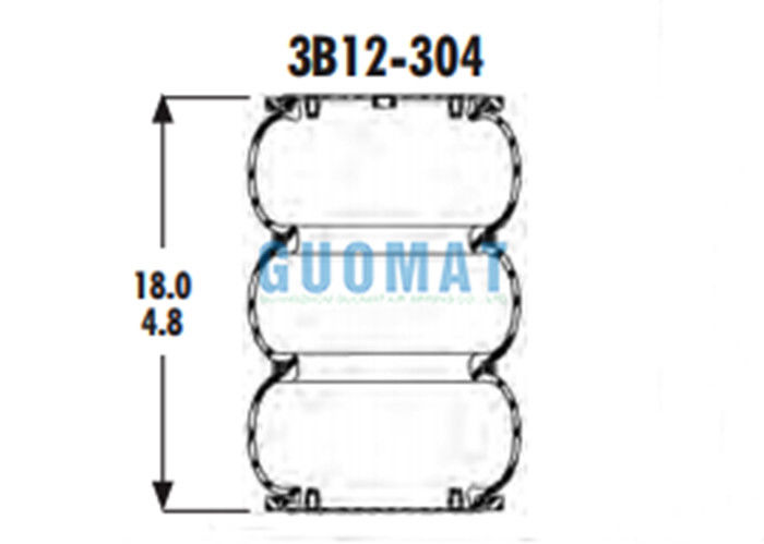 la sospensione di gomma dell'aria di 3B12-304 Goodyear insacca 0-200 PSI di campo di pressione per i veicoli automobilistici