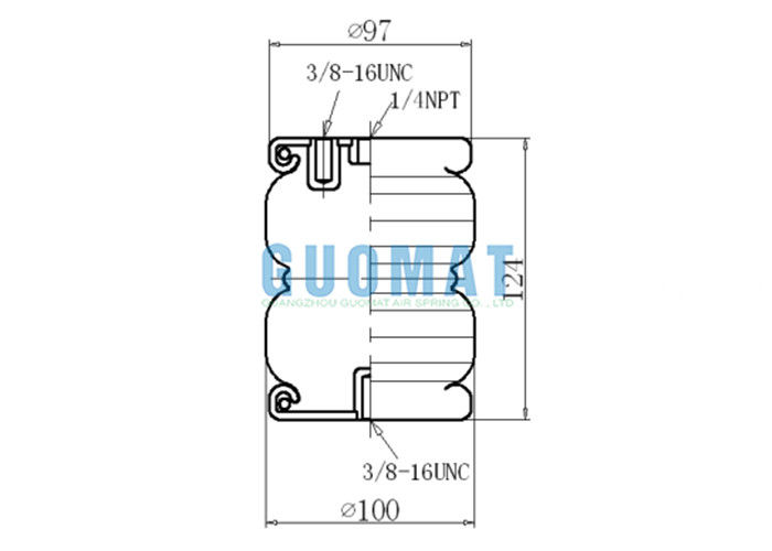 Scossa industriale complicata dell'aria della sospensione della presa d'aria della molla pneumatica del doppio di GUOMAT 2B2200 1/4NPT